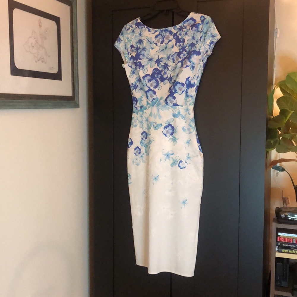 🎉 HP! Backless ASOS True Violet wiggle dress UK 8/US 4 - Picture 3 of 13